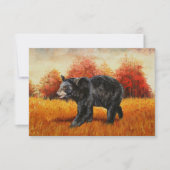 Schwarzer Bär im Herbstwald Einladung (Vorderseite)