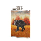 Schwarzer Bär im Herbstwald Flachmann (Links)