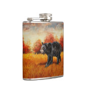 Schwarzer Bär im Herbstwald Flachmann (Rechts)