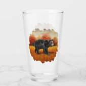 Schwarzer Bär im Herbstwald Glas (Rückseite)