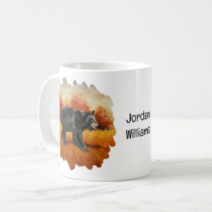 Schwarzer Bär im Herbstwald Kaffeetasse