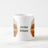 Schwarzer Bär im Herbstwald Kaffeetasse (Mittel)