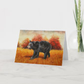 Schwarzer Bär im Herbstwald Karte (Vorderseite)