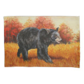 Schwarzer Bär im Herbstwald Kissenbezug (Vorderseite-Links)