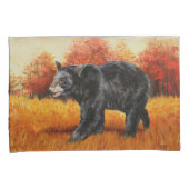 Schwarzer Bär im Herbstwald Kissenbezug (Vorderseite-Rechts)
