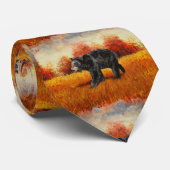 Schwarzer Bär im Herbstwald Krawatte (Gerollt)