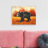 Schwarzer Bär im Herbstwald Leinwanddruck (Insitu (Wohnzimmer))