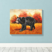 Schwarzer Bär im Herbstwald Leinwanddruck (Insitu (Holzboden))