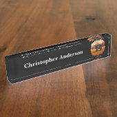 Schwarzer Bär im Herbstwald Namensplakette (Seite)