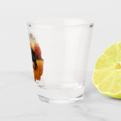 Schwarzer Bär im Herbstwald Schnapsglas (Rechts)