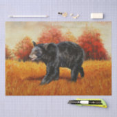 Schwarzer Bär im Herbstwald Seidenpapier (Handwerk)