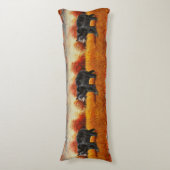 Schwarzer Bär im Herbstwald Seitenschläferkissen (Vorderseite Vertikal)