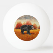 Schwarzer Bär im Herbstwald Tischtennisball (Rückseite)