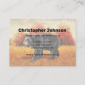 Schwarzer Bär im Herbstwald Visitenkarte (Rückseite)