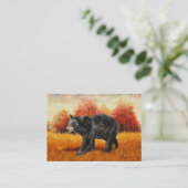 Schwarzer Bär im Herbstwald Visitenkarte (Stehend Vorderseite)