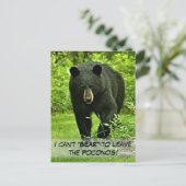 Schwarzer Bär im Hinterhof "Kann nicht Verlassen w Postkarte (Stehend Vorderseite)