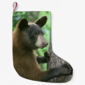 Schwarzer Bär im Holz Kleiner Weihnachtsstrumpf (Vorderseite)