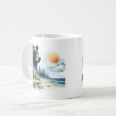 Schwarzer Bär im Sommer Kaffeetasse (Vorderseite Links)
