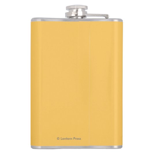 Schwarzer Bär im Wald - Anchorage, Alaska Flachmann (Rückseite)