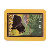 Schwarzer Bär im Wald - Bend, Oregon Magnet (Horizontal)