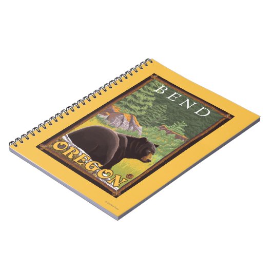 Schwarzer Bär im Wald - Bend, Oregon Notizblock (Linke Seite)