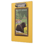 Schwarzer Bär im Wald - Berg Adams, Washington Klemmbrett (Links)