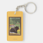 Schwarzer Bär im Wald - Berg Adams, Washington Schlüsselanhänger (Rückseite)