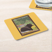 Schwarzer Bär im Wald - Berg-Bäcker, Washington Rechteckiger Pappuntersetzer (angewinkelt)