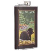 Schwarzer Bär im Wald - Berg-Haube, Oregon Flachmann (Rechts)