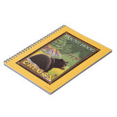 Schwarzer Bär im Wald - Berghof, Oregon Notizblock (Linke Seite)