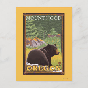 Schwarzer Bär im Wald - Berghof, Oregon Postkarte