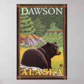 Schwarzer Bär im Wald - Dawson, Alaska Poster (Vorne)