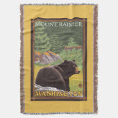 Schwarzer Bär im Wald - der Mount Rainier, Decke (Vorderseite Vertikal)