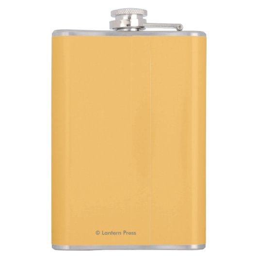 Schwarzer Bär im Wald - der Mount Rainier, Flachmann (Rückseite)