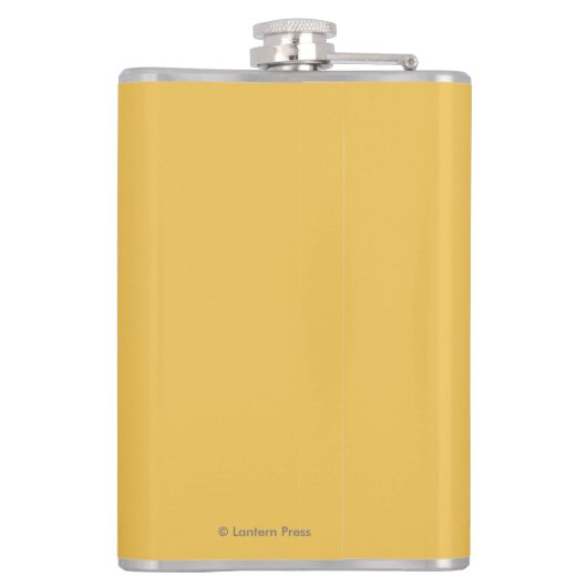 Schwarzer Bär im Wald - der Mount Rainier, Flachmann (Rückseite)