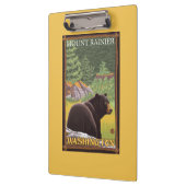 Schwarzer Bär im Wald - der Mount Rainier, Klemmbrett (Links)