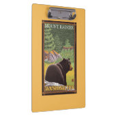 Schwarzer Bär im Wald - der Mount Rainier, Klemmbrett (Rechts)