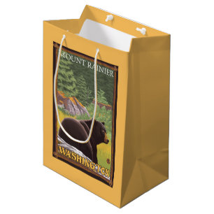 Schwarzer Bär im Wald - der Mount Rainier, Mittlere Geschenktüte