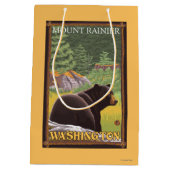 Schwarzer Bär im Wald - der Mount Rainier, Mittlere Geschenktüte (Rückseite)
