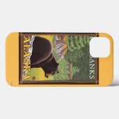 Schwarzer Bär im Wald - Fairbanks, Alaska Case-Mate iPhone Hülle (Rückseite (Horizontal))
