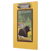 Schwarzer Bär im Wald - Fairbanks, Alaska Klemmbrett (Links)