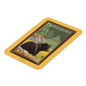 Schwarzer Bär im Wald - Fairbanks, Alaska Magnet (Linke Seite)