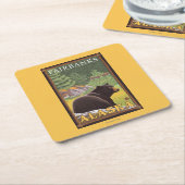 Schwarzer Bär im Wald - Fairbanks, Alaska Rechteckiger Pappuntersetzer (angewinkelt)