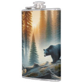 Schwarzer Bär im Wald Flachmann (Links)