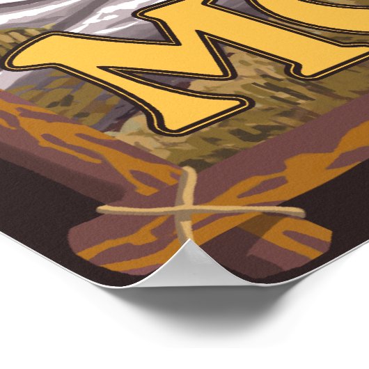 Schwarzer Bär im Wald - Glacier National Park, MT Poster (Ecke)