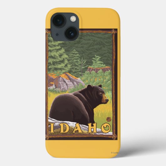 Schwarzer Bär im Wald - Idaho Case-Mate iPhone Hülle (Rückseite)