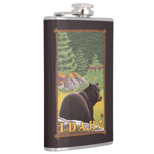 Schwarzer Bär im Wald - Idaho Flachmann (Rechts)