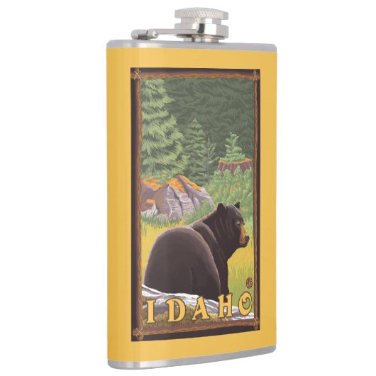 Schwarzer Bär im Wald - Idaho Flachmann (Rechts)