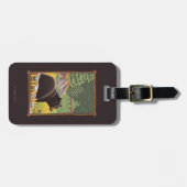 Schwarzer Bär im Wald - Idaho Gepäckanhänger (Vorderseite horizontal)