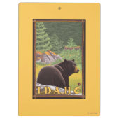Schwarzer Bär im Wald - Idaho Klemmbrett (Rückseite)